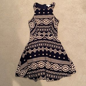 Navy and tan dress